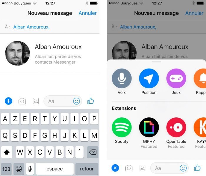 - Spotify sur Messenger - chat extension