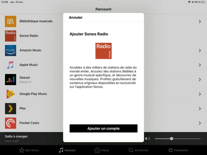 sonos radio ajouter 1