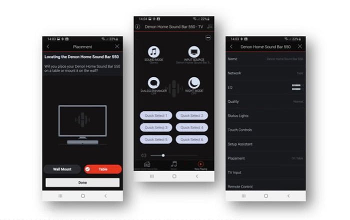 Denon Home Sound Bar 550 app