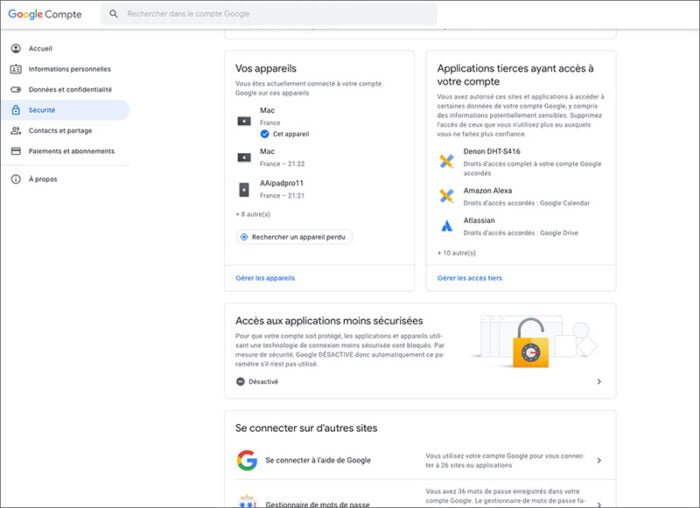 Comment supprimer un appareil connecté à votre compte Google ?