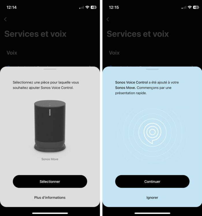 J'ajoute Sonos Voice Control à mon enceinte Move