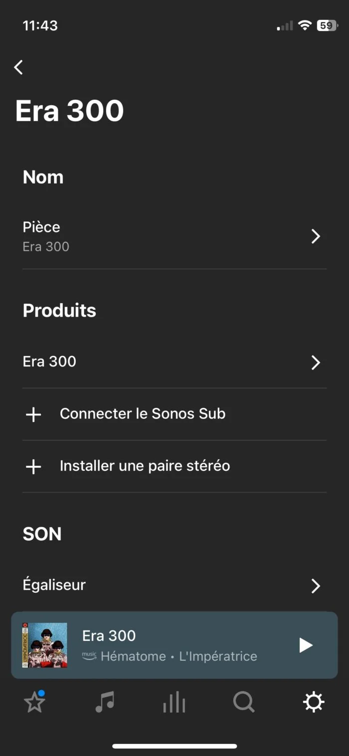 Sonos Era 300 app reglages 1
