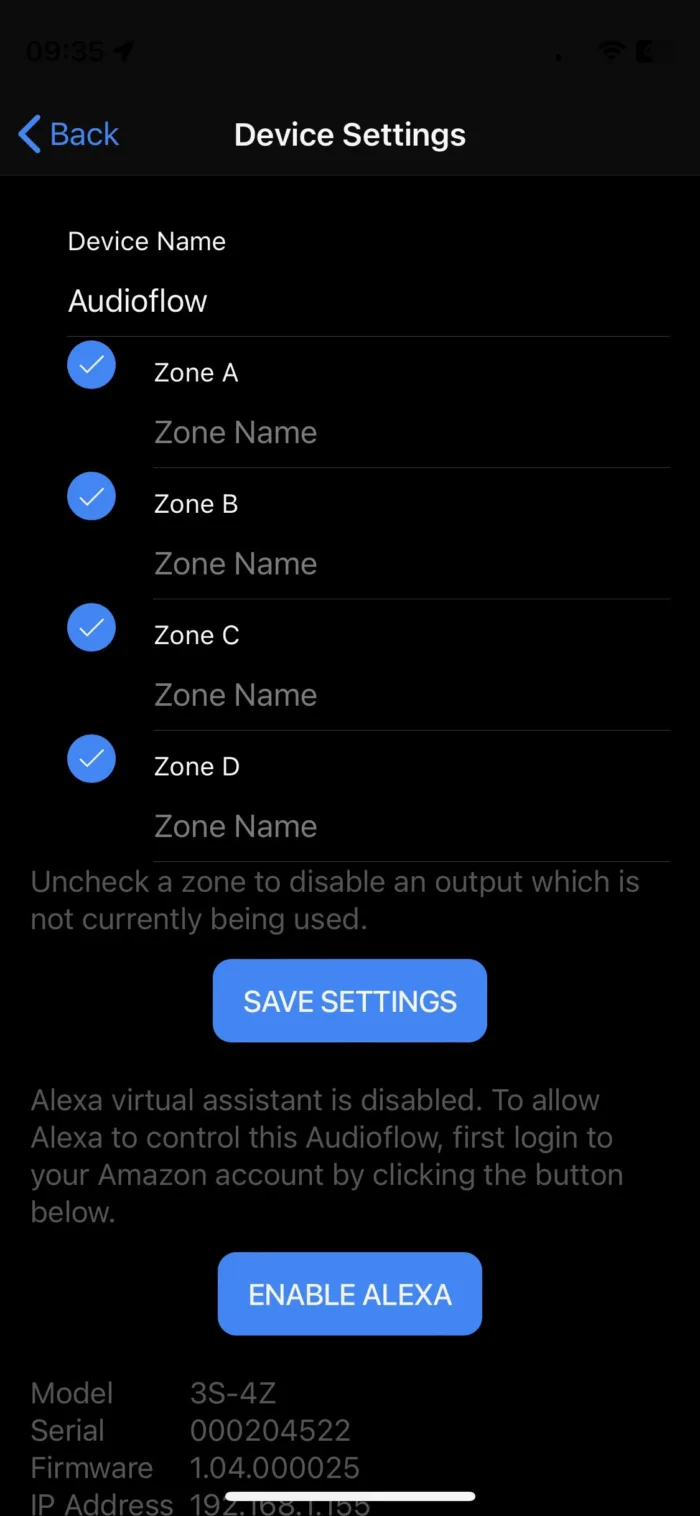 audioflow app settings