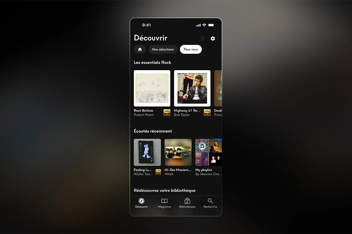 Nouvelle page Découvrir dans l'app Qobuz